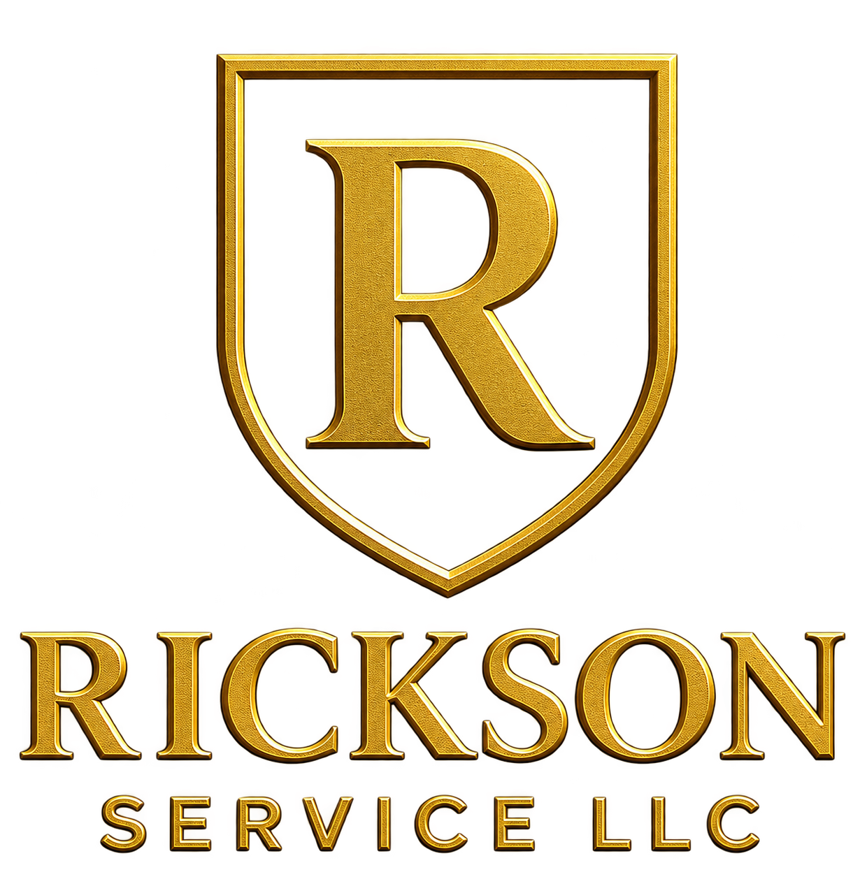 Rickson Service LLC — golden shield with the letter R